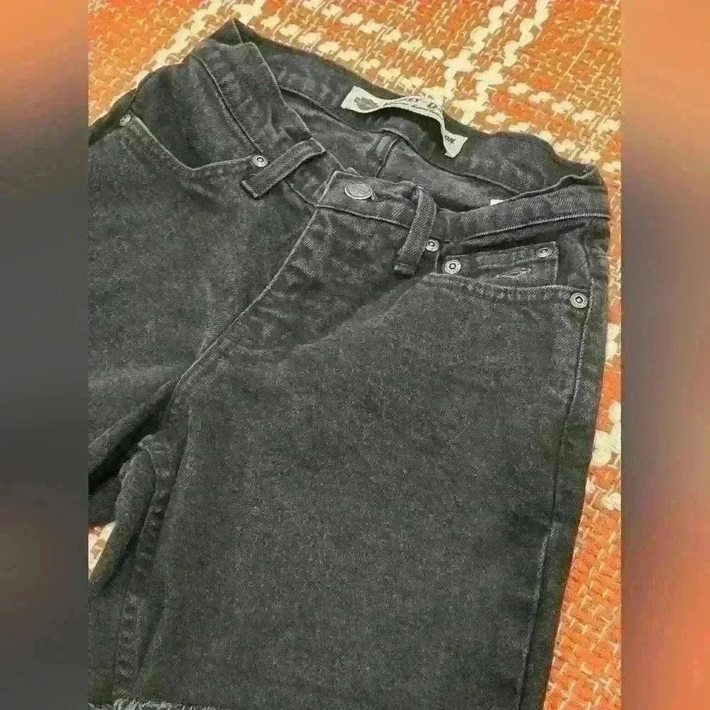Harley-Davidson Women's Black Denim Short Size 0
